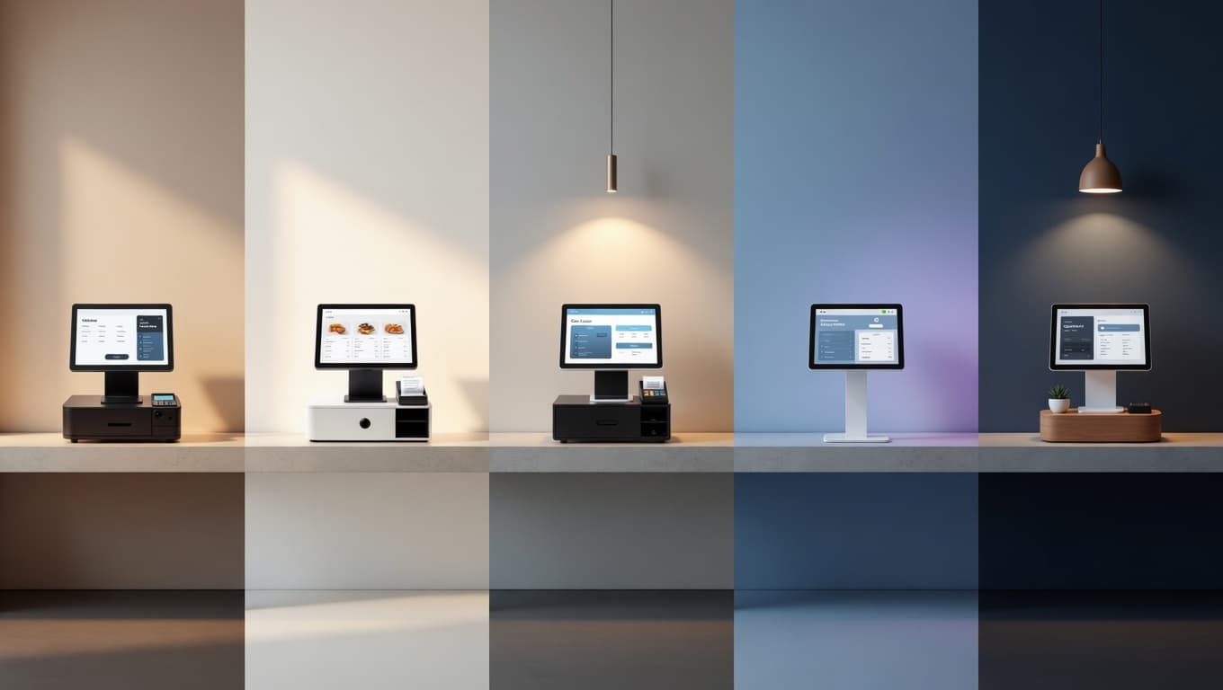 Vocojet POS terminals in five different venue styles